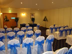 Ivory Chair Cover Blue Organza Sash